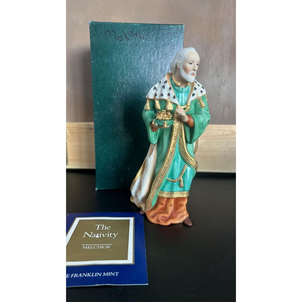 The franklin Mint 1989 The Nativity Melchior Wise Man Vintage